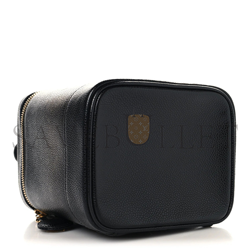 Ch**el CAVIAR VANITY COSMETIC CASE BLACK (17*15*13cm)